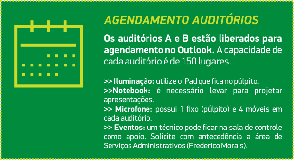 Agendamento do auditório